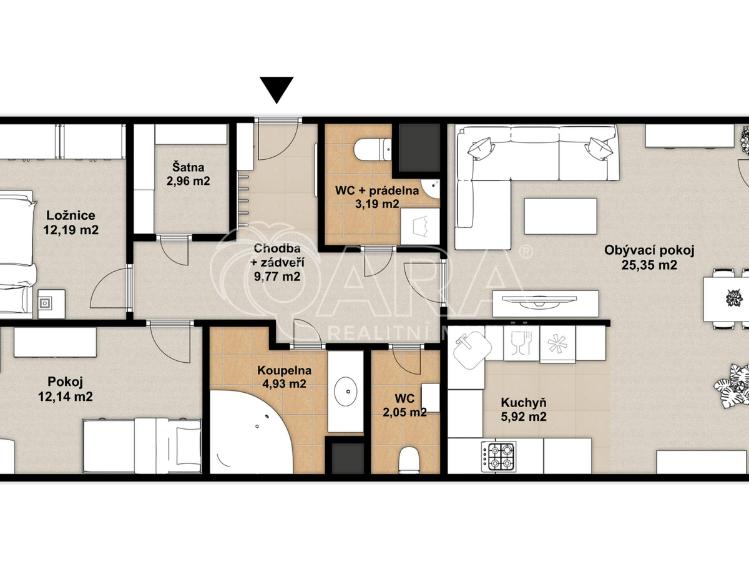 Prodej bytu 3+KK Praha, Točitá 1718/10 č. 6