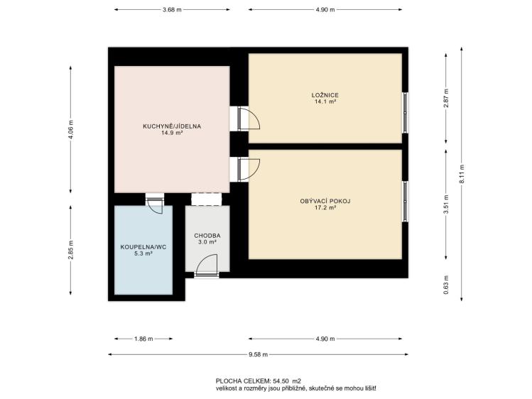 Pronájem bytu 2+1 Praha, Lucemburská 1496/8 č. 17