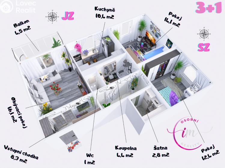 Prodej bytu 3+1 Jihlava, Jarní č. 23