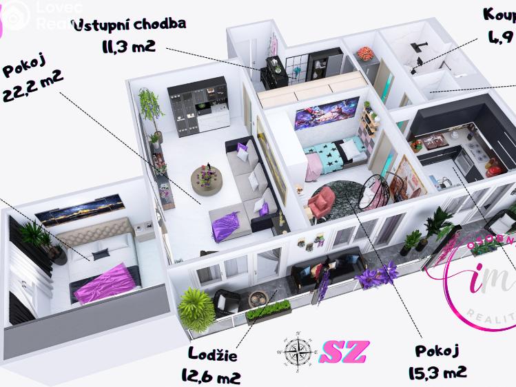 Sale apartment 3+1 Jihlava, Nad Plovárnou č. 19