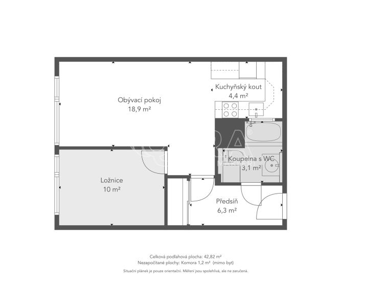 Продажа квартиры 2+KK Praha, Zelenohorská 507/15 č. 12