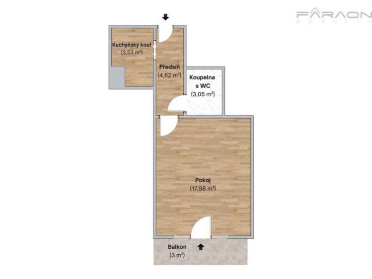 Prodej bytu 1+1 Praha, Vykáňská č. 18