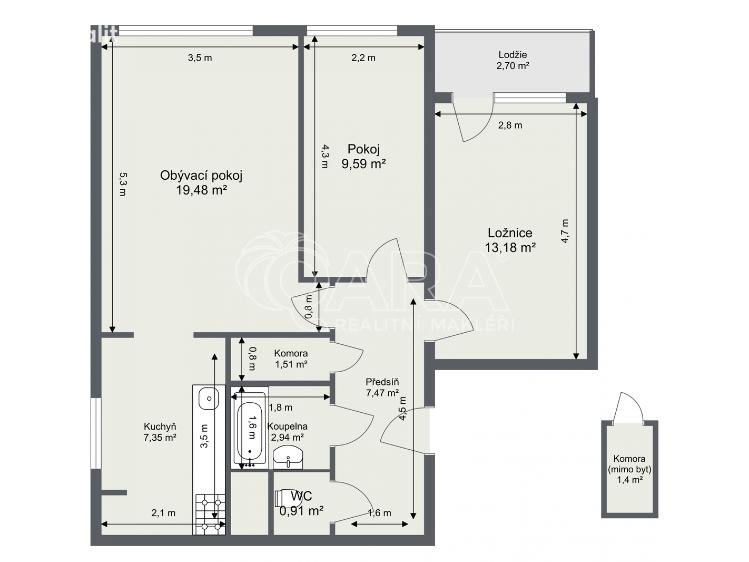 Продаж квартири 3+1 Praha, Radimovická 1423/31 č. 11