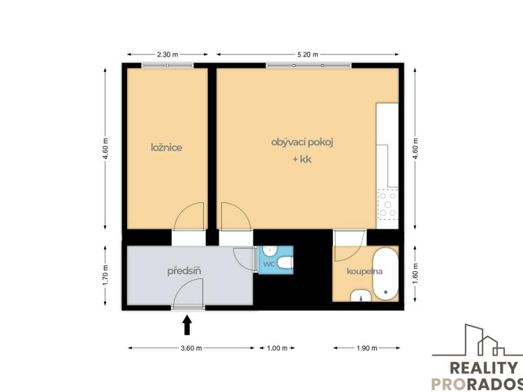 Prodej bytu 2+KK Praha, Kozí 803/12 č. 15