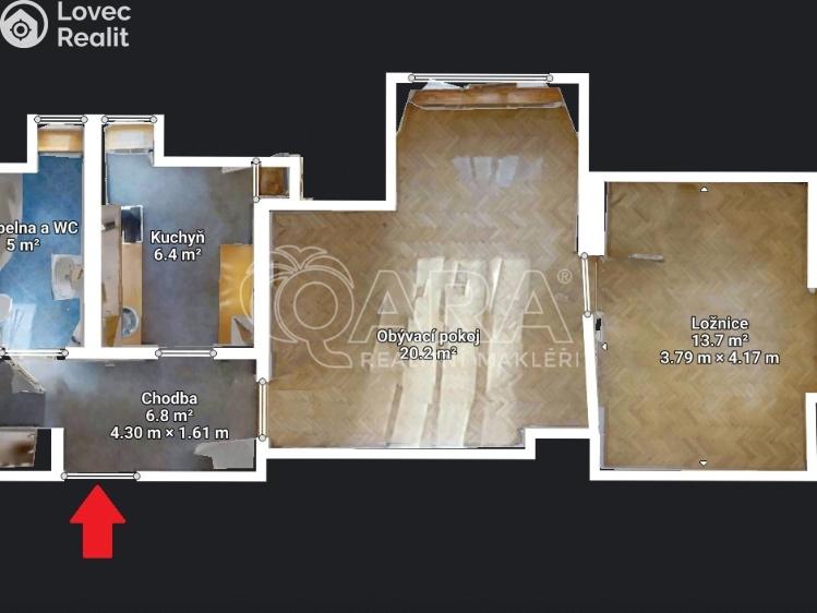 Pronájem bytu 2+1 Liberec, Ondříčkova 800/2 č. 31