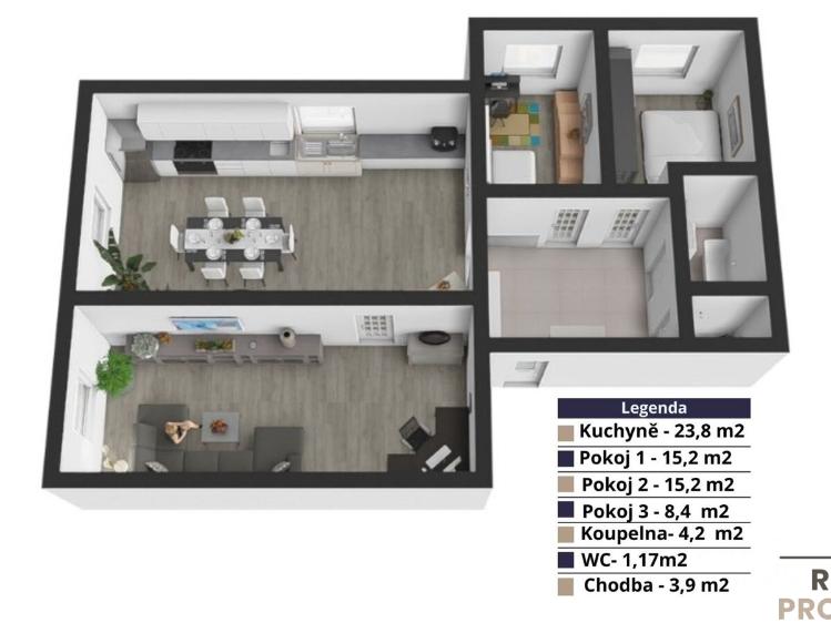Prodej bytu 3+1 Praha, Kusého č. 2