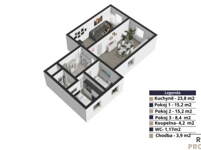 Sale apartment 3+1 Praha, Kusého č. 1