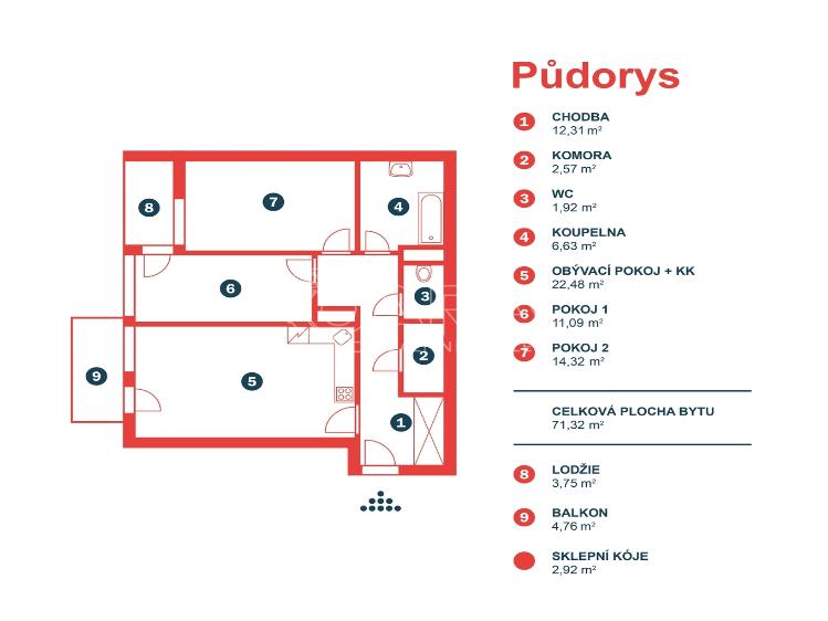 Аренда квартиры 3+KK Praha, Václava Trojana 1484/8 č. 21