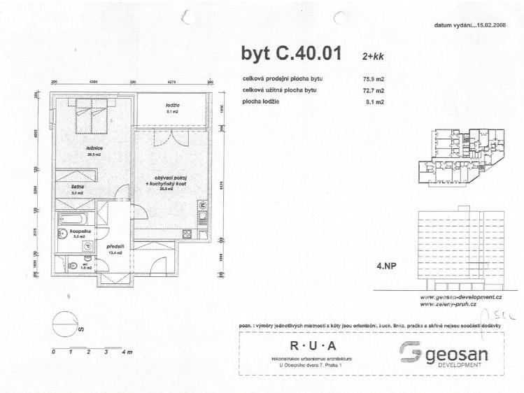 Pronájem bytu 2+KK Praha, Panuškova č. 8