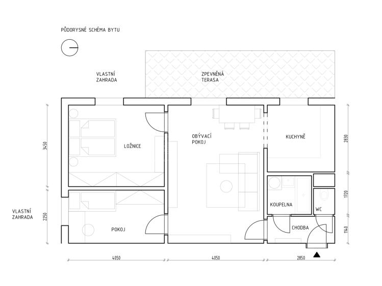 Prodej bytu 3+KK Nehvizdy, Gabčíkova č. 2