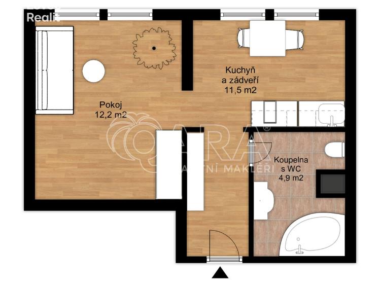 Pronájem bytu 1+1 Praha, Peroutkova 570/83 č. 16