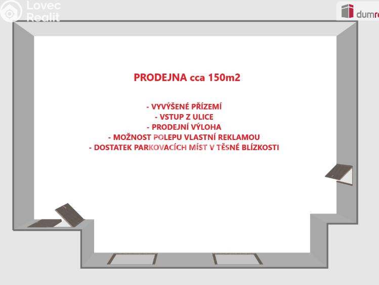 Pronájem obchodního prostoru Hodonín, Dolní Valy č. 3