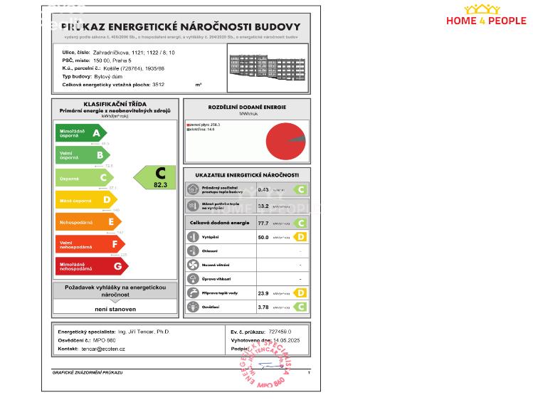 Pronájem bytu 3+1 Praha 5, Zahradníčkova č. 39