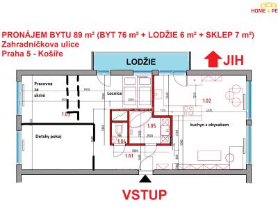 Pronájem bytu 3+1 Praha 5, Zahradníčkova č. 4