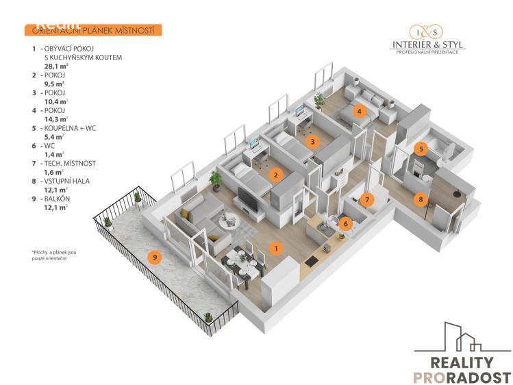 Продаж квартири 4+KK Praha 4, Zimova 1025/1b č. 43