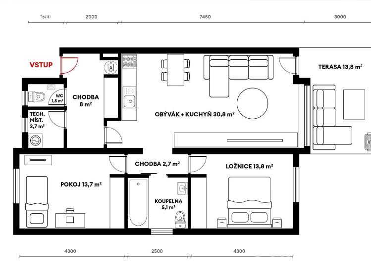 Prodej bytu 3+KK Hostivice, Unhošťská č. 16