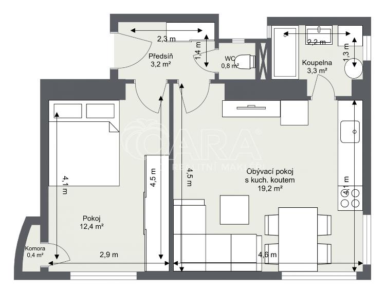 Prodej bytu 2+KK Praha, Patočkova 1405/43 č. 9
