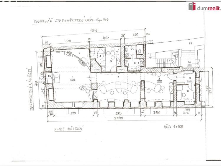 Pronájem kanceláře Mladá Boleslav, Staroměstské náměstí č. 15