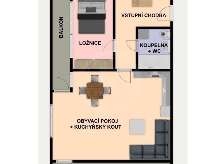 Prodej bytu 2+KK České Budějovice, Staroměstská 2769/10 č. 3