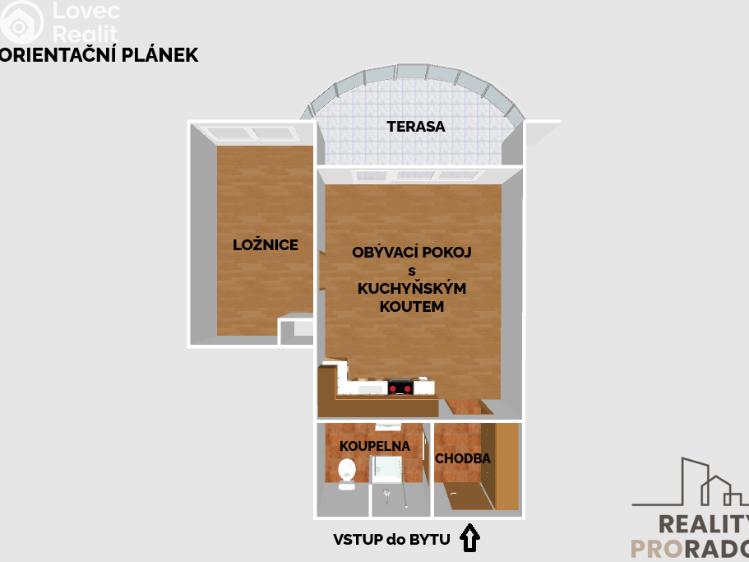 Rent apartment 2+KK Olomouc, Na Tabulovém vrchu 1295/6 č. 2