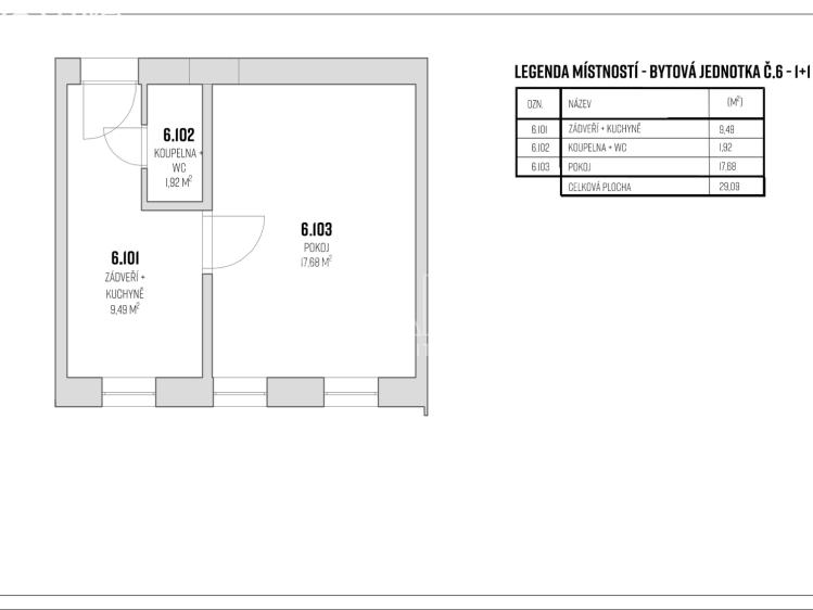 Prodej bytu 1+1 Brno, Slovinská 1183/3 č. 14