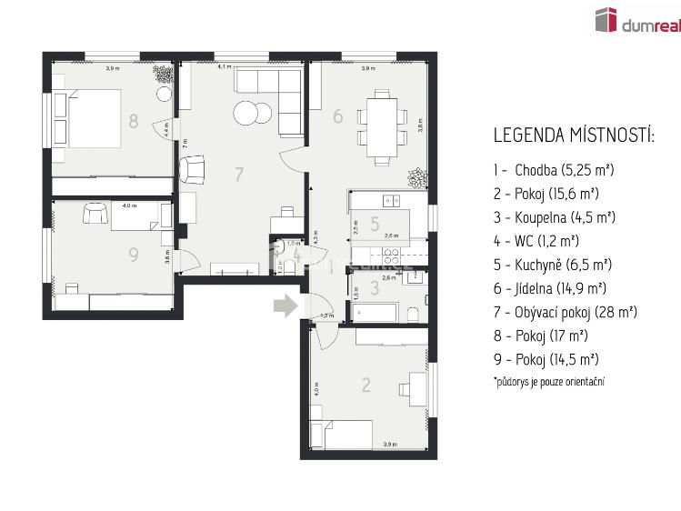 Rent apartment 5+KK Sezimovo Ústí, Šafaříkova č. 13