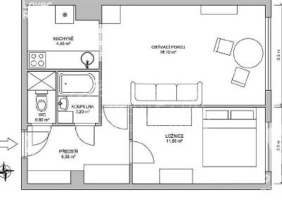 Pronájem bytu 2+KK Praha, Anny Drabíkové č. 5