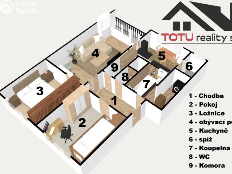 Prodej bytu 3+1 Jaroměř, Na Cihelnách č. 9