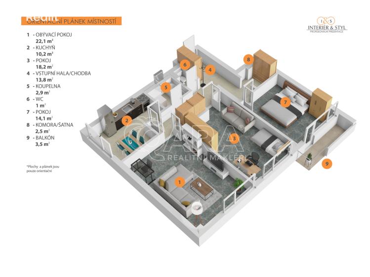 Prodej bytu 3+1 Praha, Nad strouhou 1451/18 č. 4