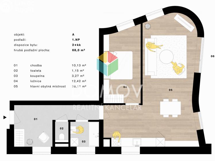 Pronájem bytu 2+KK Beroun, Na Máchovně 2145 č. 3