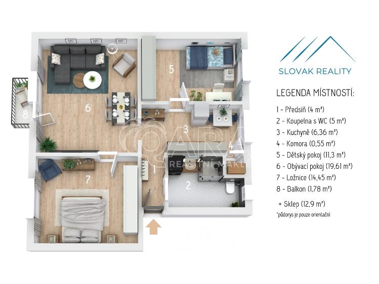 Продажа квартиры 3+1 Fulnek, Kpt. Jaroše č. 28