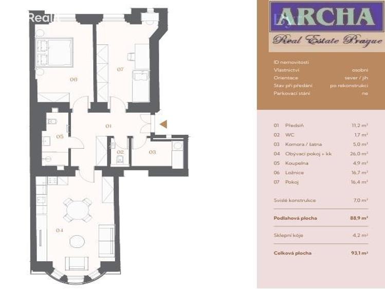 Продажа квартиры 3+KK Praha, Pod Zvonařkou č. 1
