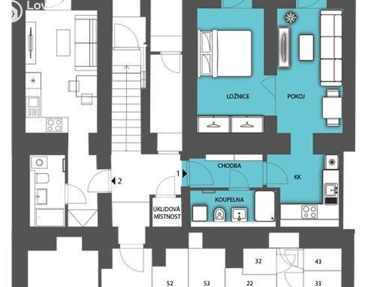 Sale apartment 2+KK Praha, Na výšinách č. 5