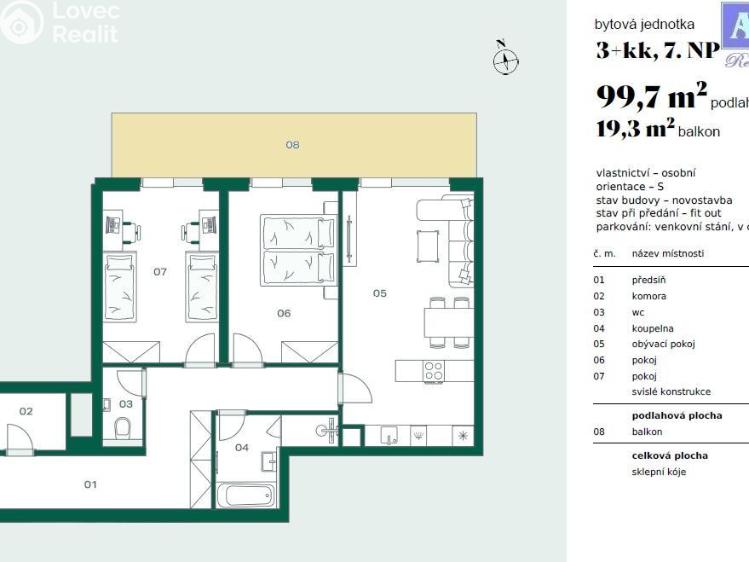 Продажа квартиры 3+KK Praha č. 1