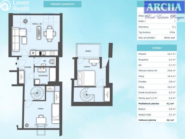 Sale apartment 3+KK Praha, Korunovační č. 6