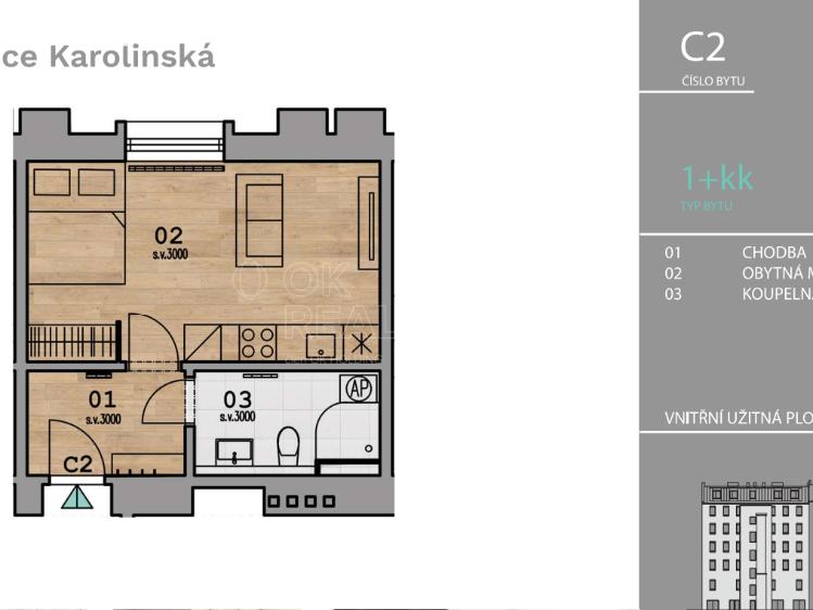 Rent apartment 1+KK Ostrava, 28. října 1753/80 č. 11