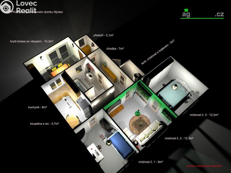 Pronájem bytu 3+1 Nýrsko, Žižkova č. 9