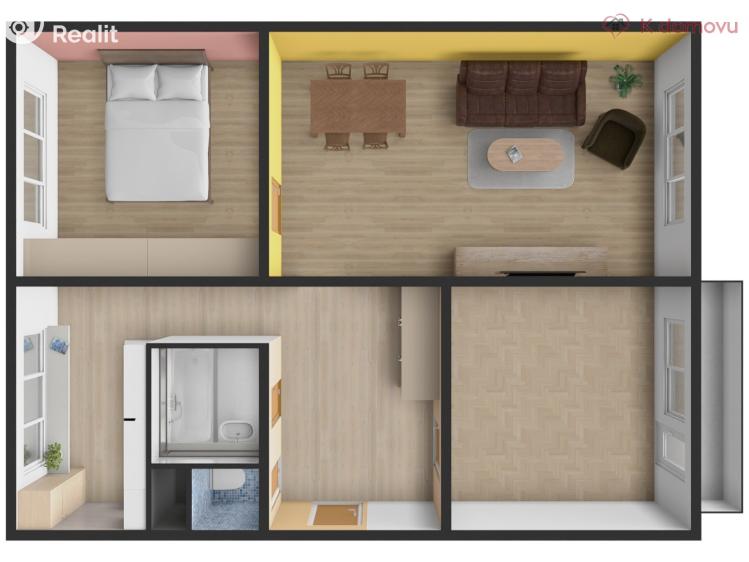 Pronájem bytu 3+1 Zlín, Mlýnská 809 č. 23