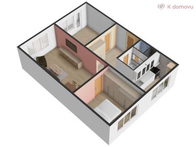 Rent apartment 3+1 Zlín, Mlýnská 809 č. 3