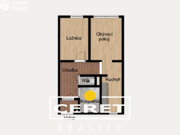 Prodej bytu 2+1 Žatec, Elišky Krásnohorské č. 17