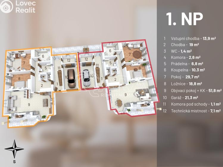 Prodej rodinného domu Jesenice, Papoušková 1344 č. 5