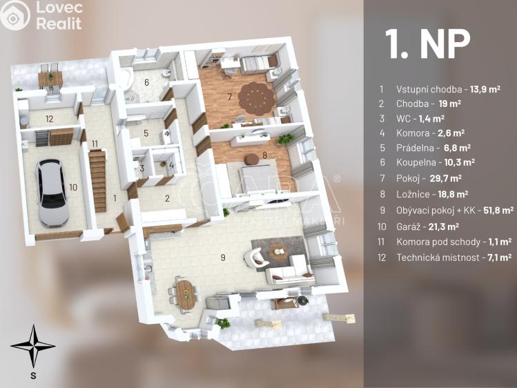 Prodej rodinného domu Jesenice, Papoušková 1344 č. 18