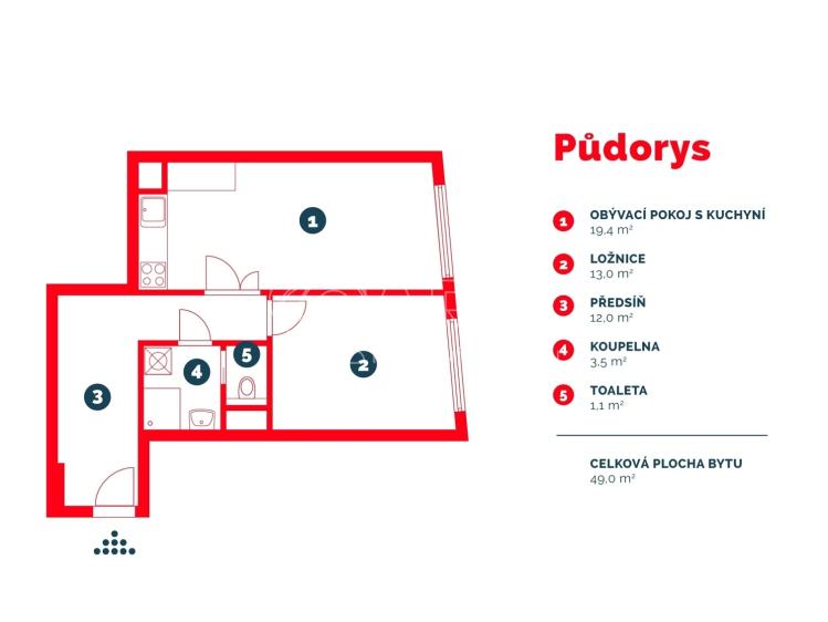 Pronájem bytu 2+KK Praha, Sokolovská 1019/312a č. 9