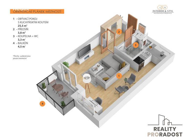 Продажа квартиры 1+KK Praha, Přeučilova č. 23