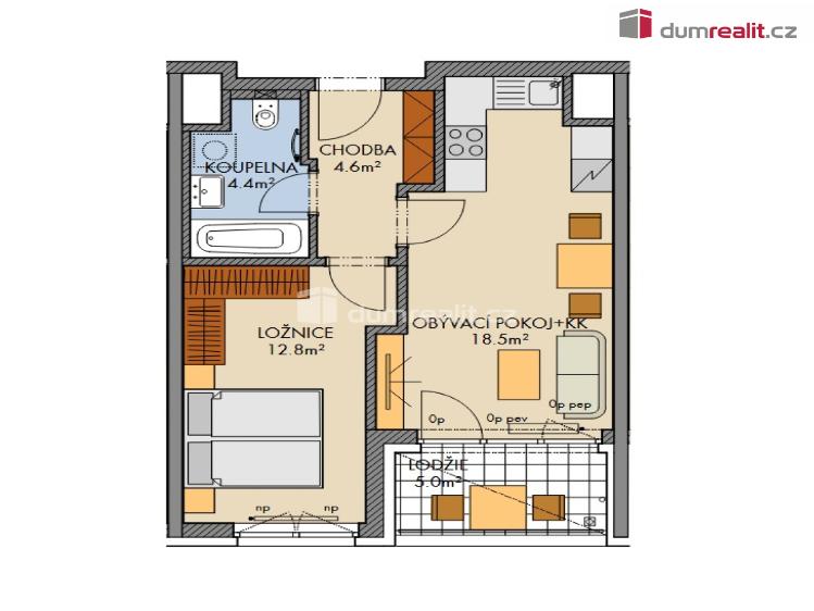 Prodej bytu 2+KK Praha 9, Pod Harfou č. 12