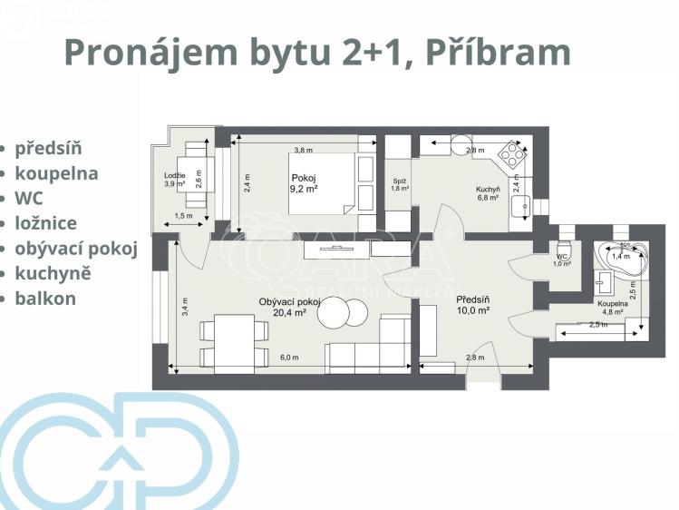 Аренда квартиры 2+1 Příbram, Milínská 141 č. 28