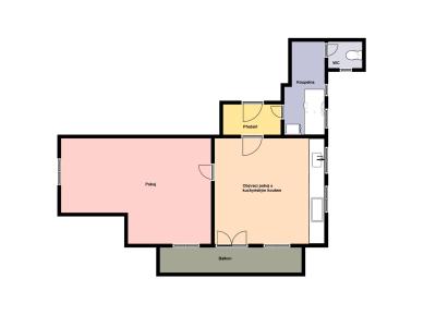 Pronájem bytu 2+KK Praha, Pravá č. 2