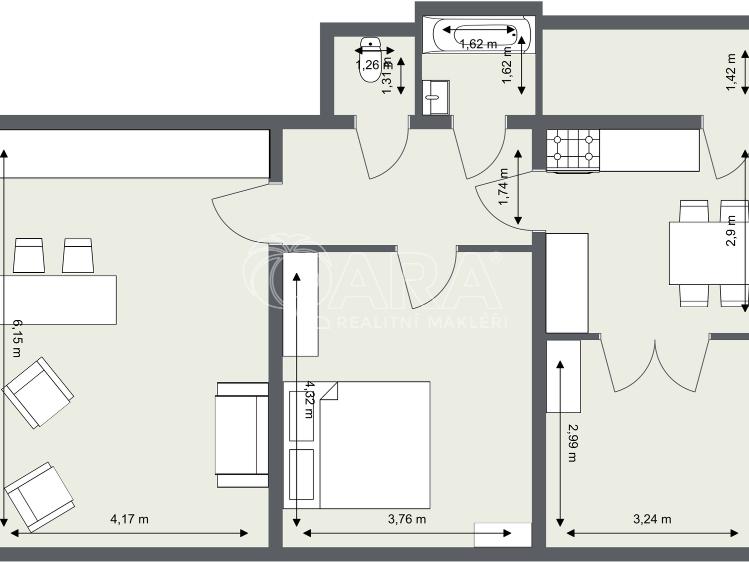 Pronájem bytu 3+1 Praha, Čajkovského 2423/14 č. 3