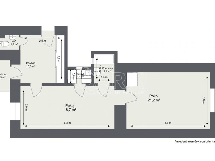 Продажа квартиры 2+KK Praha, Na břehu 492/17 č. 3