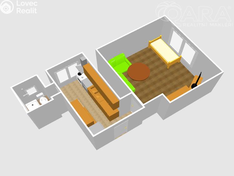 Pronájem bytu 1+1 Ivanovice na Hané, Husova 316/1 č. 17
